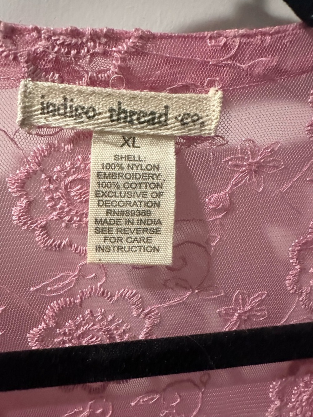 Indigo Thread Co. Mauve Pink Sheer Floral Lace Duster Kimono Cardigan Tie Front - Picture 2 of 8